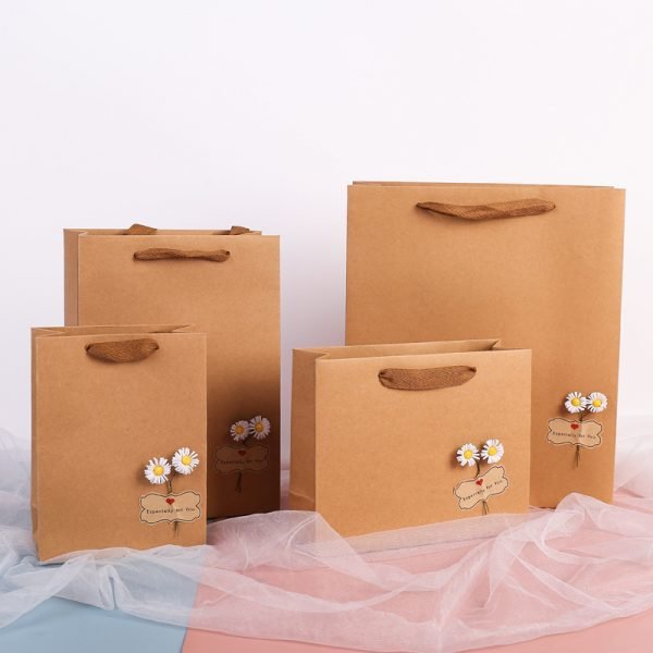 in stock Kraft gift paper bag - 图片 3