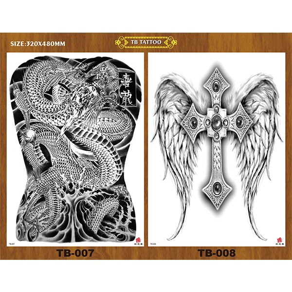 TB temporary tattoos full back fake tattoos - 图片 4