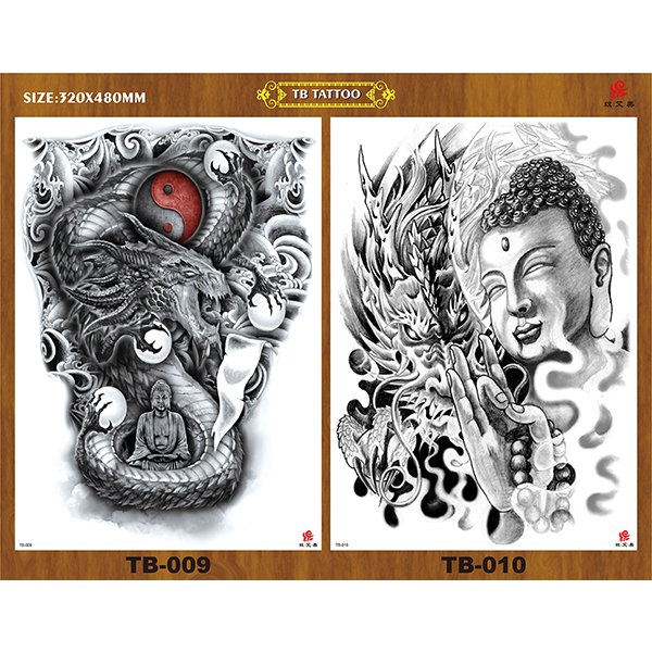TB temporary tattoos full back fake tattoos - 图片 5