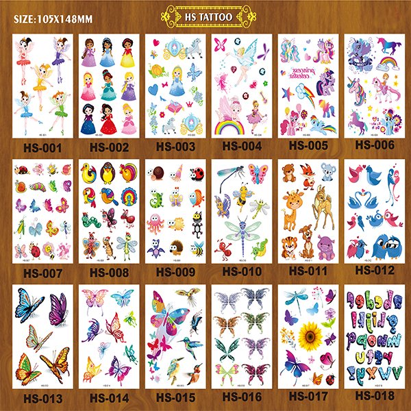 HS series lovely kids temporary tattoos - 图片 2