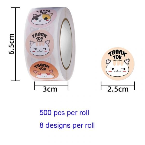 cute animal cartoon thank you sticker - 图片 3
