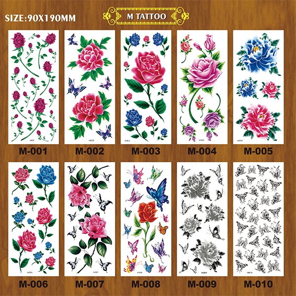 M series flower temporay tattoo - 图片 2