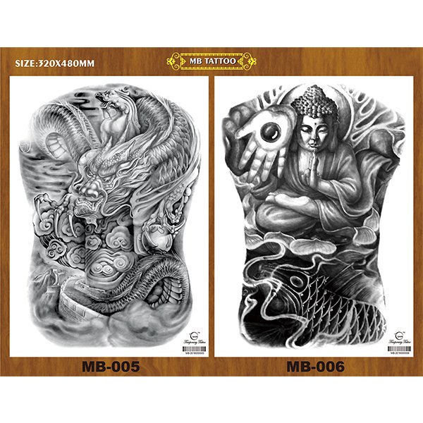 MB series 320*480 mm full back temporay tattoos - 图片 3