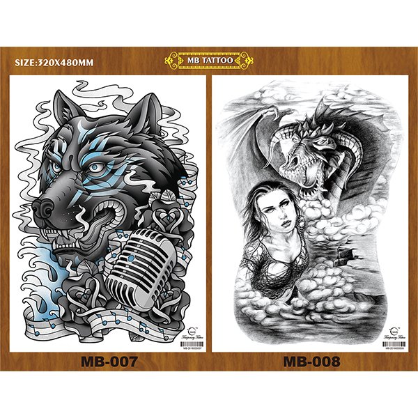 MB series 320*480 mm full back temporay tattoos - 图片 4