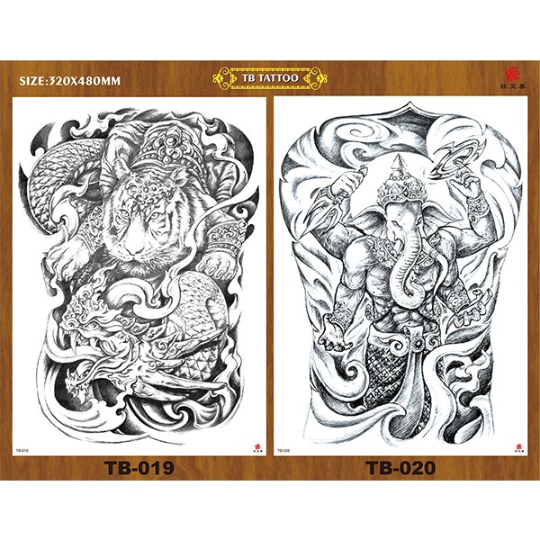 TB013-026 full back fake tattoos - 图片 4