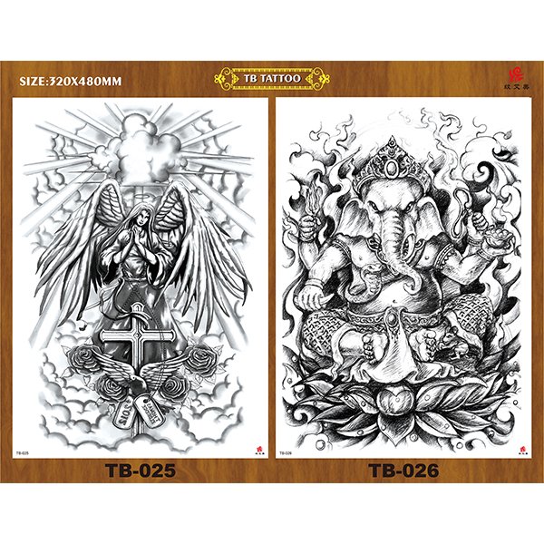 TB013-026 full back fake tattoos - 图片 6
