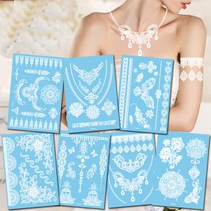 YHB series white and black lace temporary tattoos