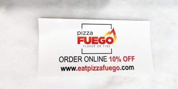custom design waterproof PVC pizza box seal sticker